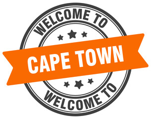 Welcome to Cape Town stamp. Cape Town round sign