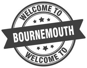 Welcome to Bournemouth stamp. Bournemouth round sign