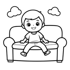 Cute vector illustration Boy hand drawn for toddlers