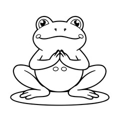 Cute vector illustration Bullfrog for kids colouring page