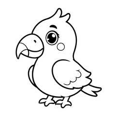 Cute vector illustration parrot doodle for toddlers worksheet