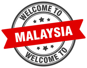Welcome to Malaysia stamp. Malaysia round sign