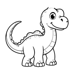 Cute vector illustration Dino doodle for toddlers colouring page
