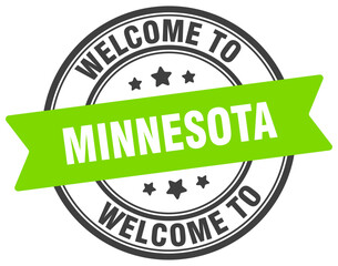 Welcome to Minnesota stamp. Minnesota round sign