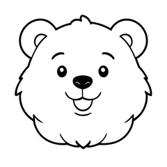 Cute vector illustration Bear drawing for toddlers colouring page