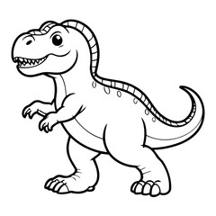 Simple vector illustration of TRex hand drawn for kids page