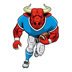american football mascot bull vector illustration design