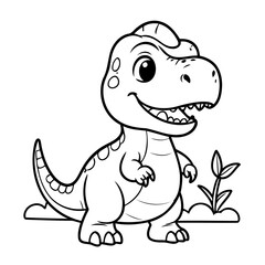 Cute vector illustration TRex drawing for children page
