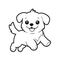 Cute vector illustration Maltese drawing colouring activity