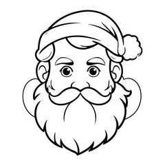 Vector illustration of a cute Santa drawing for children page
