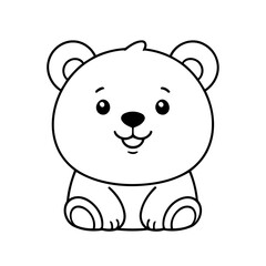 Cute vector illustration Bear hand drawn for kids coloring page