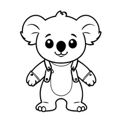 Cute vector illustration Koala for kids colouring page