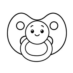 Simple vector illustration of Pacifier doodle for toddlers worksheet