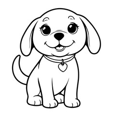 Cute vector illustration Beagle for kids coloring activity page