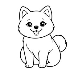 Cute vector illustration Pomsky hand drawn for kids coloring page