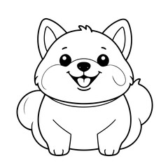 Vector illustration of a cute Corgi drawing for toddlers book
