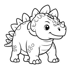 Simple vector illustration of Ankylosaurus for kids coloring page