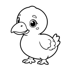 Cute vector illustration Dodo drawing for kids colouring activity