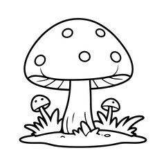 Vector illustration of a cute Mushroom doodle for children worksheet