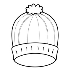Simple vector illustration of WinterCap drawing for children page
