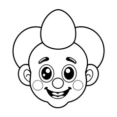 Cute vector illustration Clown for kids coloring activity page