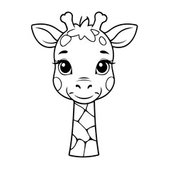 Cute vector illustration Giraffe doodle for children worksheet