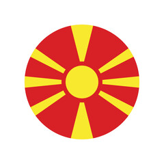 Obraz premium Round North Macedonia flag icon