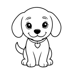 Cute vector illustration Beagle hand drawn for kids page