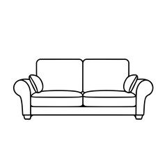 Cute vector illustration Sofa for kids colouring page