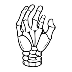 Simple vector illustration of Skeleton for toddlers colouring page