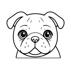 Cute vector illustration Pug doodle for kids colouring page