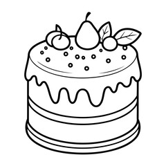 Vector illustration of a cute Cake doodle for children worksheet