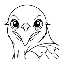 Cute vector illustration Vulture for toddlers colouring page
