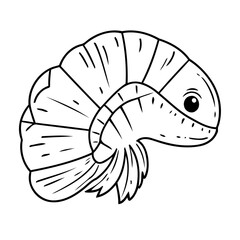 Cute vector illustration Fossil for children colouring activity