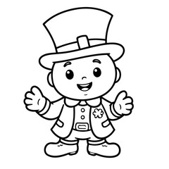 Cute vector illustration StPatricks for kids colouring worksheet