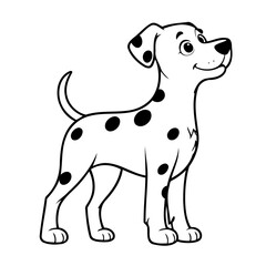 Vector illustration of a cute Dalmatian doodle colouring activity for kids