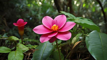 pink and white flower
