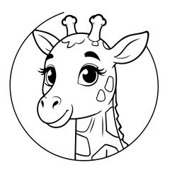 Cute vector illustration Giraffe drawing for toddlers book