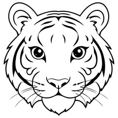 Cute vector illustration Tiger doodle for toddlers worksheet