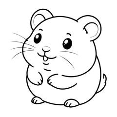 Cute vector illustration Hamster drawing for toddlers book