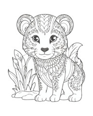 Animal Coloring Book Page  For Kids