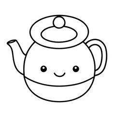 Simple vector illustration of Teapot hand drawn for toddlers