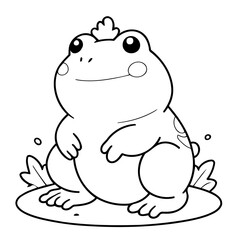 Cute vector illustration Frog for children colouring activity
