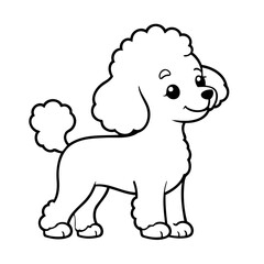 Cute vector illustration poodle doodle for children worksheet