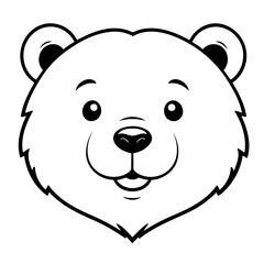 Vector illustration of a cute Bear drawing for toddlers coloring activity