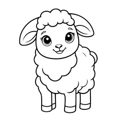 Cute vector illustration Sheep doodle for toddlers worksheet