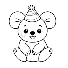 Cute vector illustration Koala for kids colouring worksheet