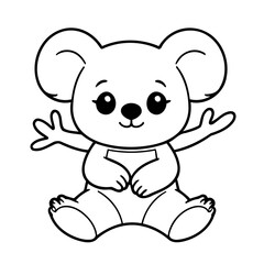 Cute vector illustration Koala hand drawn for kids page