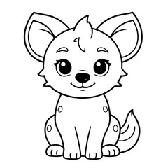 Simple vector illustration of Hyena drawing for toddlers coloring activity