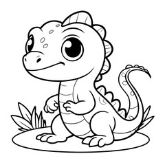 Cute vector illustration Lizard for children colouring activity
